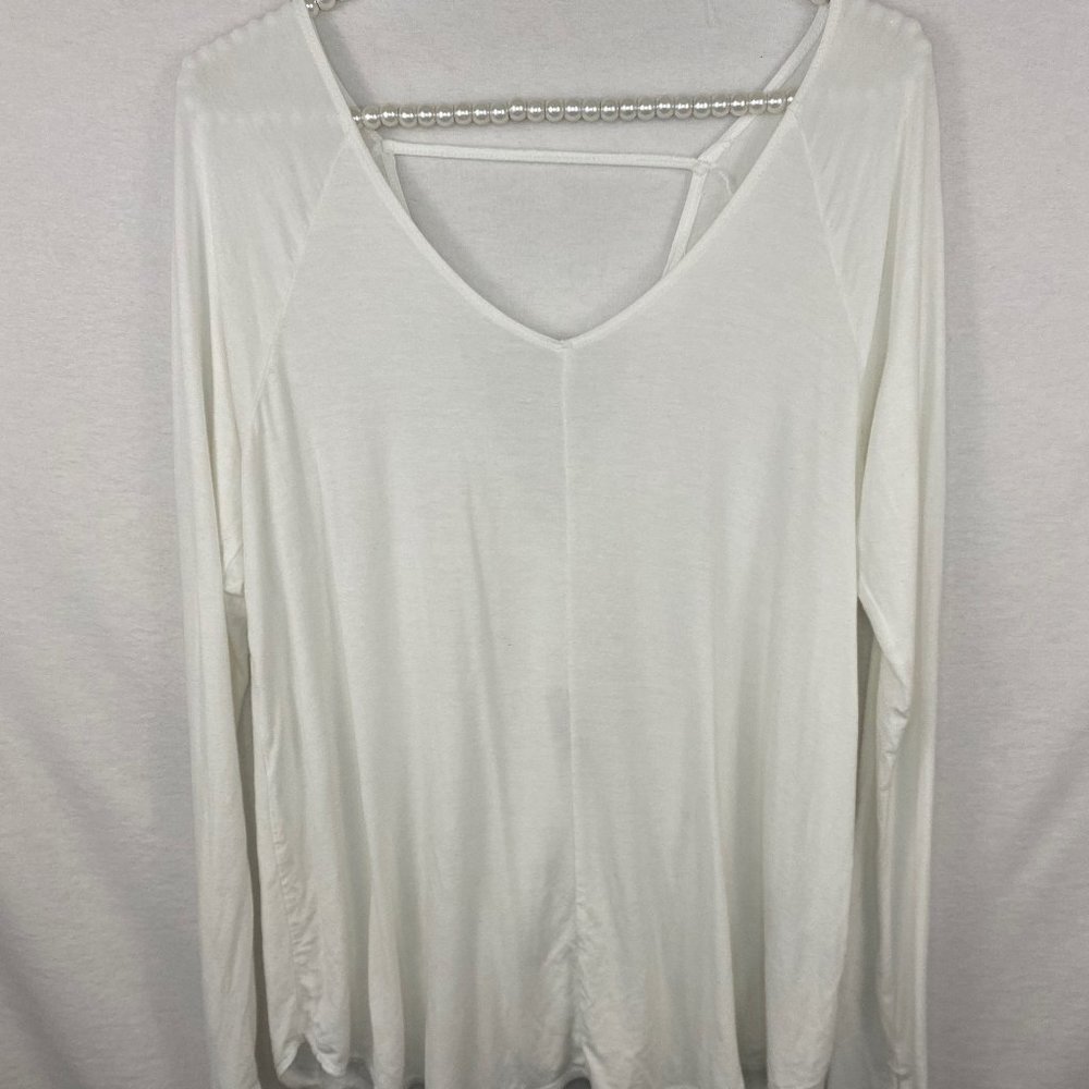 Abercrombie Fitch Blouse Sz Small White Sheer